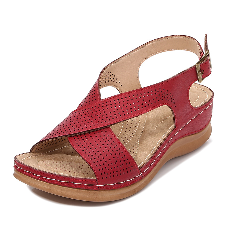 women's shoes women's Summer New Retro Bohemian Wedge Sandals Cross-border Large Size Sandals Buckle Sandals