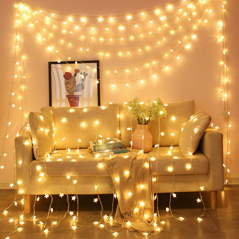 Stall goods star light string colorful lights festival lights remote control Net red romantic led decorative star light string