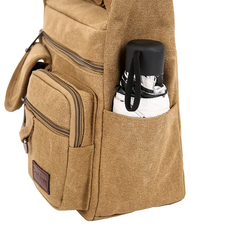 Canvas Bag Men's shoulder bag casual trendy men's bag Express Men's bag outdoor backpack large capacity crossbody shoulder bag