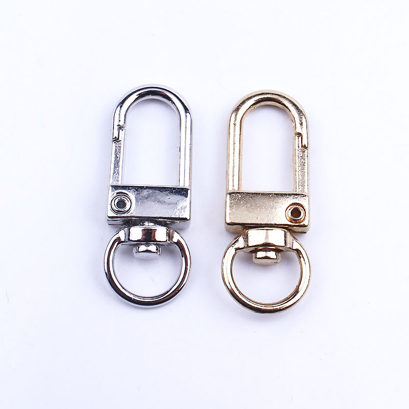 Silver metal three-point small door buckle diy paint color accessories dog buckle spot cross-border hook hook hanging plated key chain