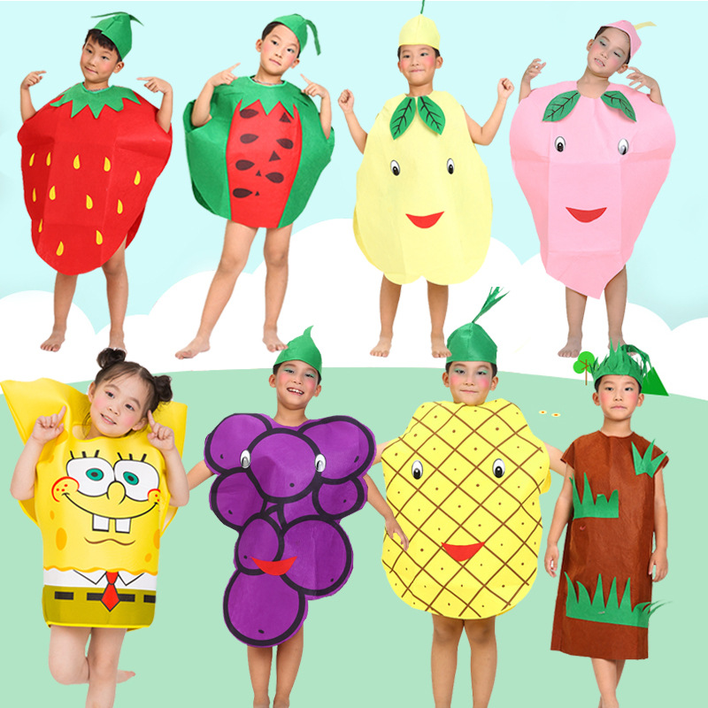 Parent-Child Kindergarten Children's Day Show Performance Clothing Handmade Creative DIY Fruit Clothing Environmental Protection Clothing