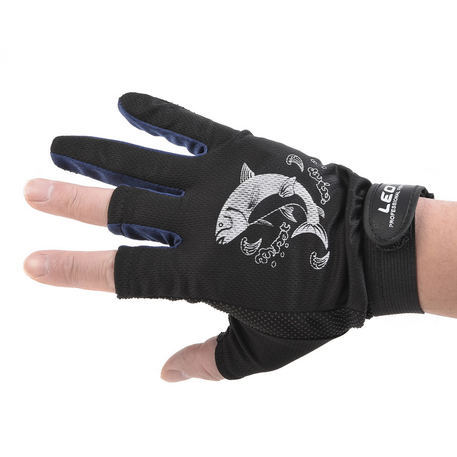 27780 LEO/LEO [Yuyue Series Non-slip Quick-drying Fishing Gloves] Road Three-finger Sports Outdoor Gloves