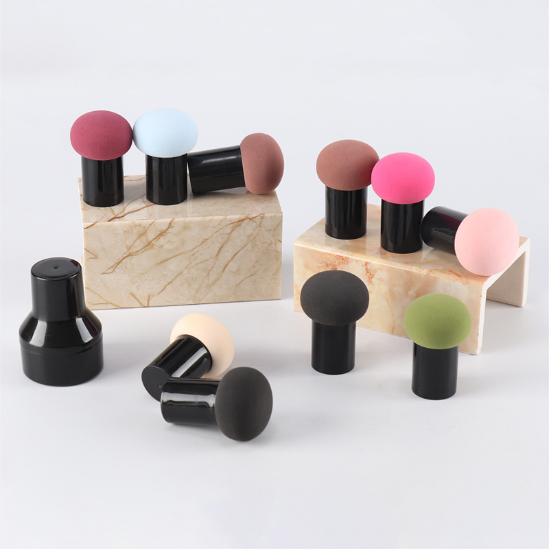 Air cushion BB cream mushroom head puff round head small mushroom puff with handle makeup sponge foundation mushroom head wholesale