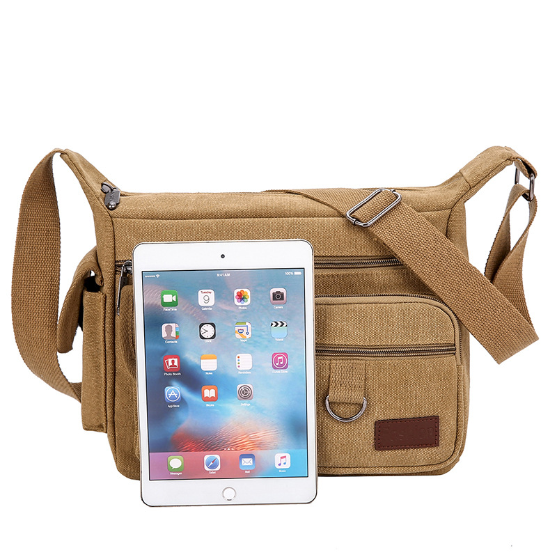 Canvas Bag Men's shoulder bag casual trendy men's bag Express Men's bag outdoor backpack large capacity crossbody shoulder bag
