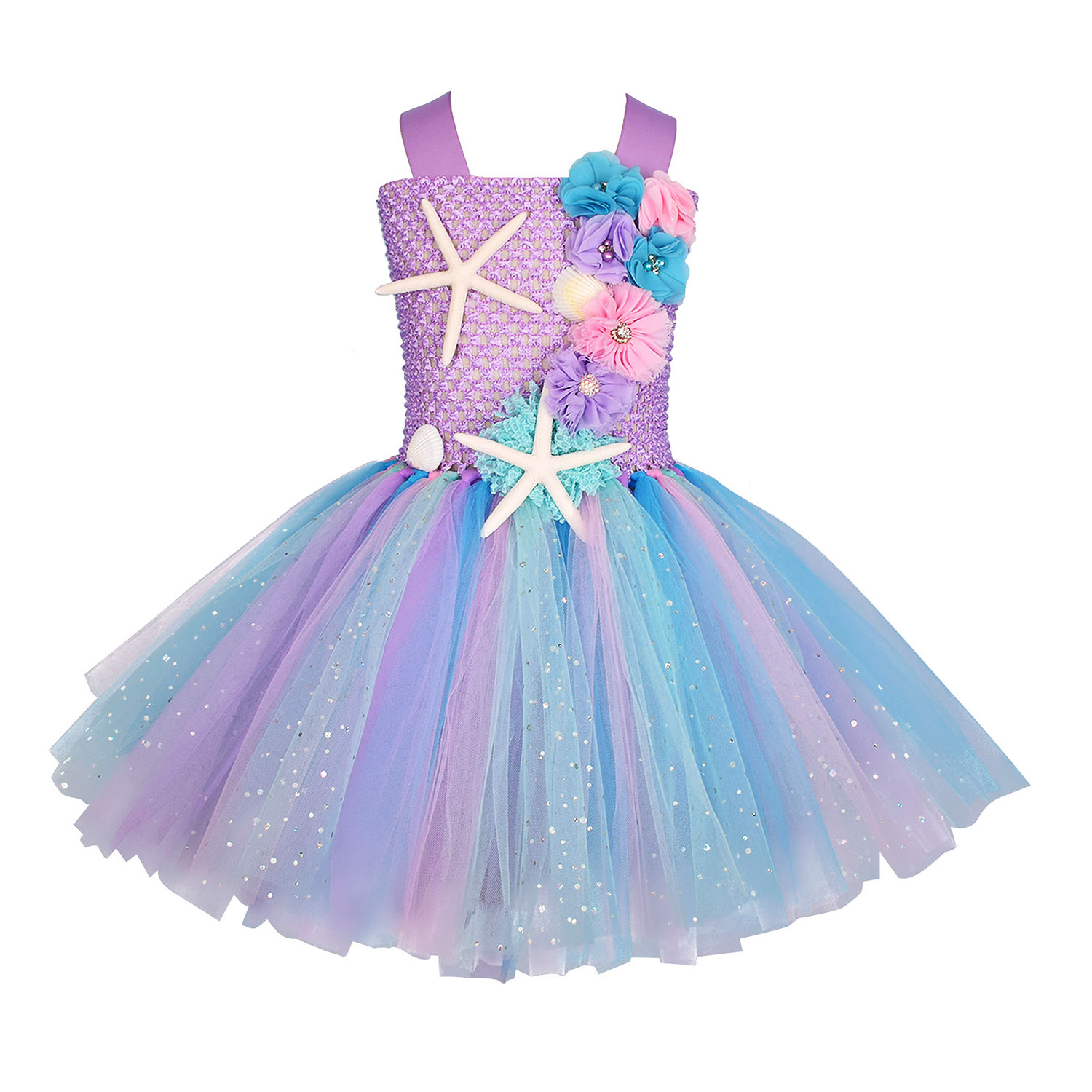 Mermaid Ariel Princess dress with Hair Strap dress Girls Clothing Children's Clothing Wholesale tutu dress