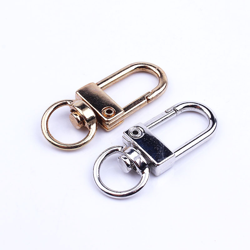 Silver metal three-point small door buckle diy paint color accessories dog buckle spot cross-border hook hook hanging plated key chain