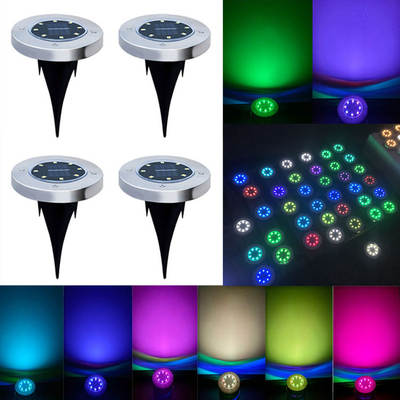 Outdoor garden light solar underground light ground plug floor light 8LED underground light garden landscape deck light waterproof