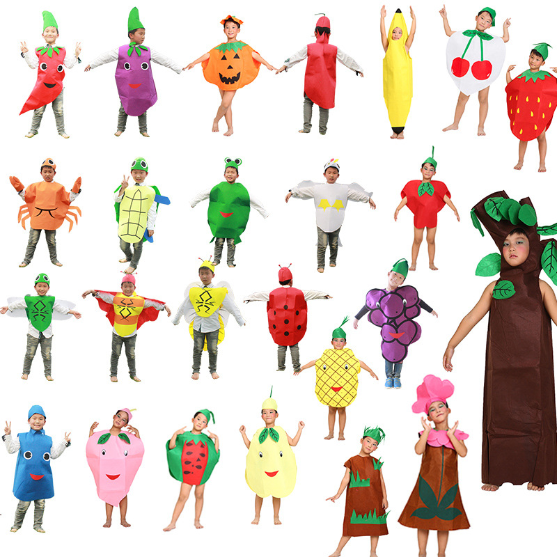 Parent-Child Kindergarten Children's Day Show Performance Clothing Handmade Creative DIY Fruit Clothing Environmental Protection Clothing