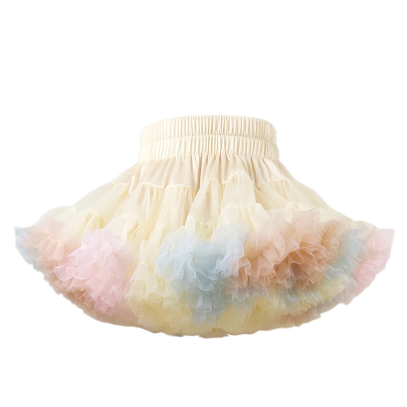 Tug skirt factory brand TUTU skirt children's clothing genuine goods convex skirt Lori drop skirt with enlarged puff skirt rainbow skirt
