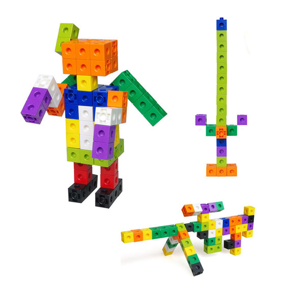 Yiwu foreign trade early education creative box particle building blocks 2cm100 mosaic connection plastic kindergarten children's toys