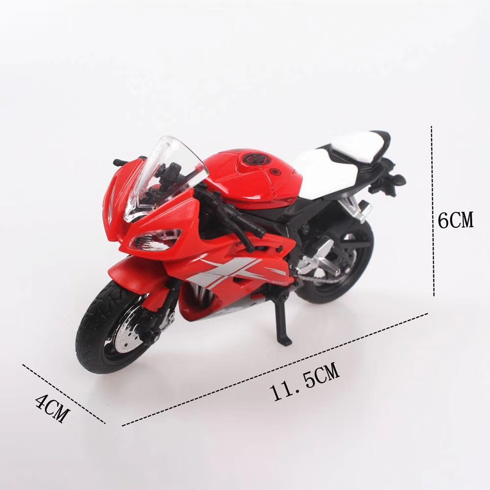 New 1:18 alloy motorcycle simulation locomotive model baking cake decoration scene ornaments.