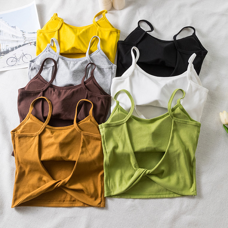 New underwear toned female external wear thread vest beauty back sling bra bra chest burst round collar
