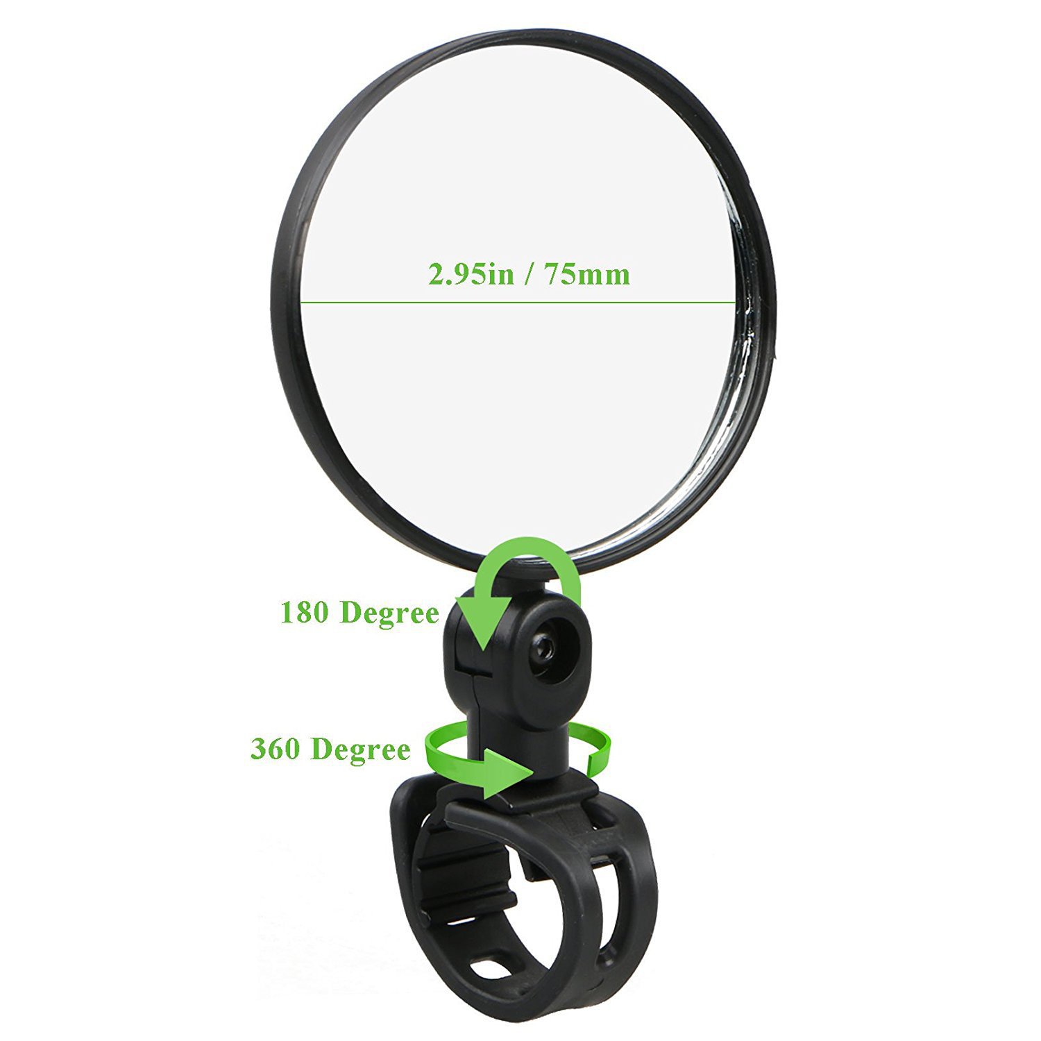Bicycle Rearview mirror glass convex mirror wide angle reflector cycling rearview mirror bicycle silicone buckle 8CM mirror