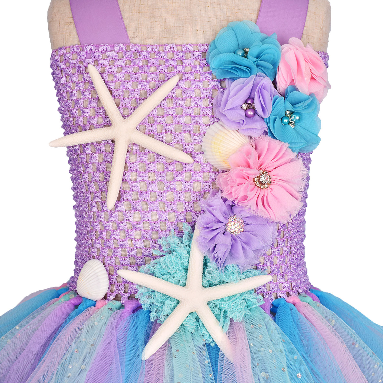 Mermaid Ariel Princess dress with Hair Strap dress Girls Clothing Children's Clothing Wholesale tutu dress