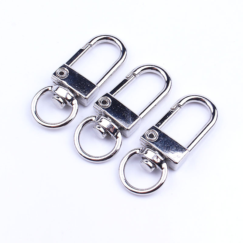 Silver metal three-point small door buckle diy paint color accessories dog buckle spot cross-border hook hook hanging plated key chain