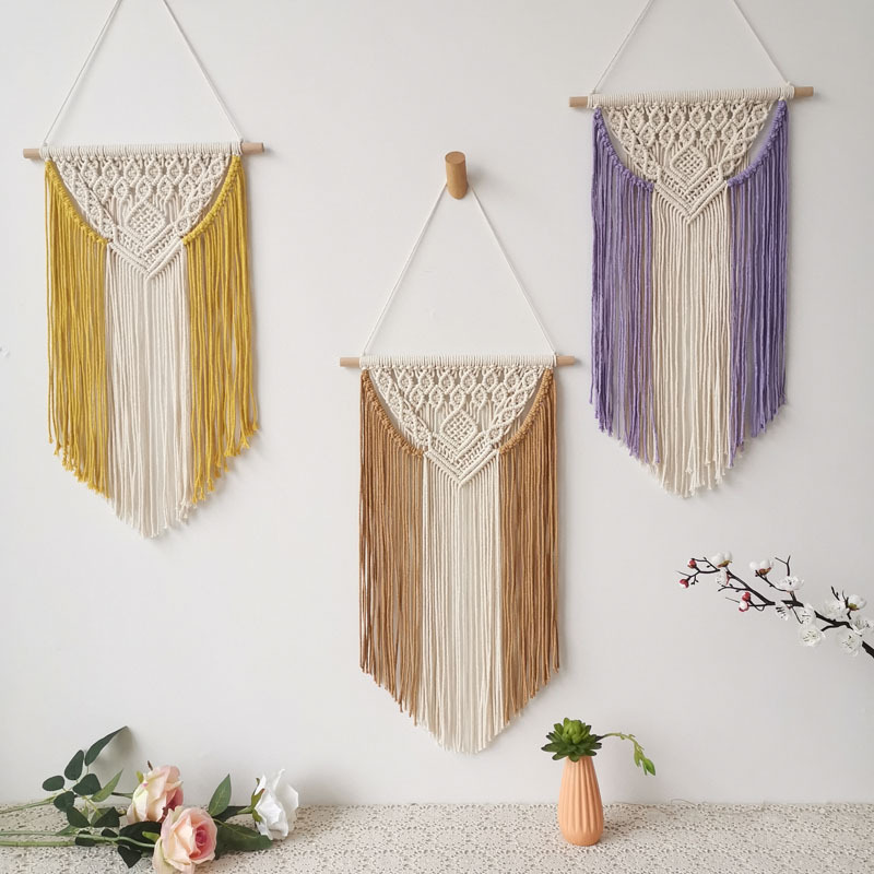 ins Nordic bohemian hand-woven tapestry cotton rope tassel tapestry woven B & B wall decoration wall decoration tapestry