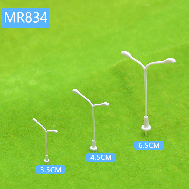 Mini miniature horse street lamp garden lamp model non-luminous single-head double-head street lamp building sand table making material