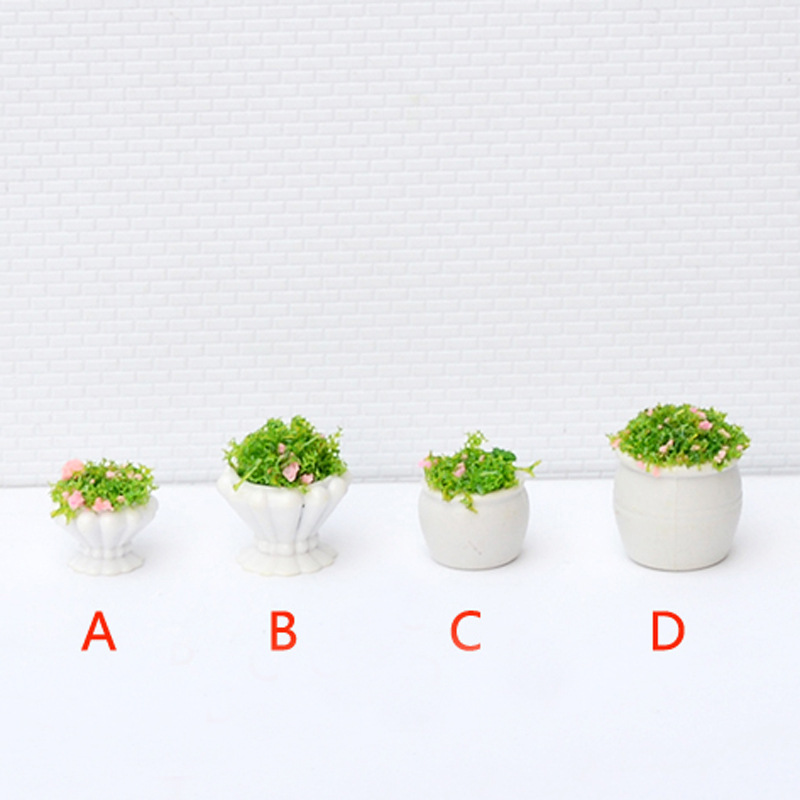 Mini flower bed vase model outdoor simulation landscape flowerpot bonsai building sand table miniature scene decoration materials