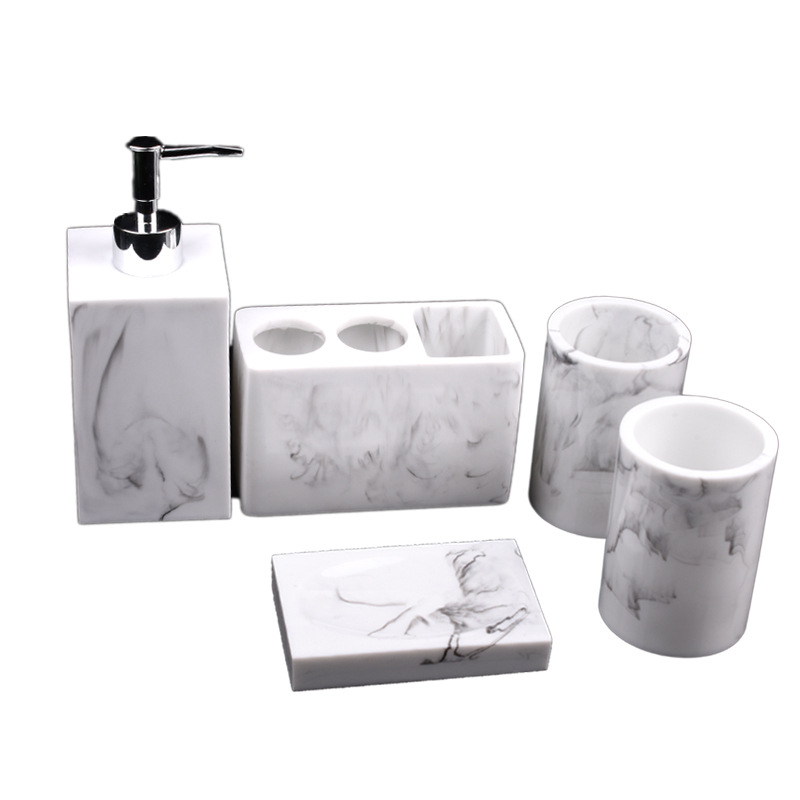 Creative resin bathroom five-piece set high-end hotel bathroom wash suit Nordic bathroom supplies suit