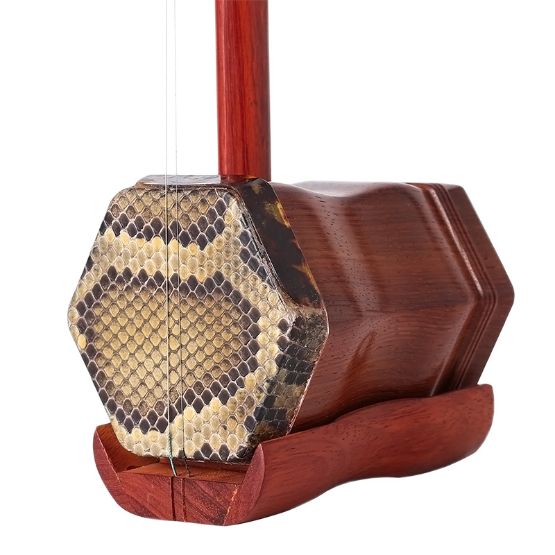 Melody Suzhou Erhu Musical Instrument Hexagonal Red Flower Pear Wood Beginners Children Huqin Ethnic Musical Instrument Redwood Erhu