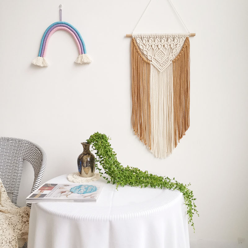ins Nordic bohemian hand-woven tapestry cotton rope tassel tapestry woven B & B wall decoration wall decoration tapestry