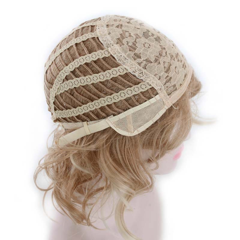 Cross-border for Europe and the United States foreign trade hot wig ladies short curly hair Brown mixed gold chemical fiber headgear manufacturers in stock