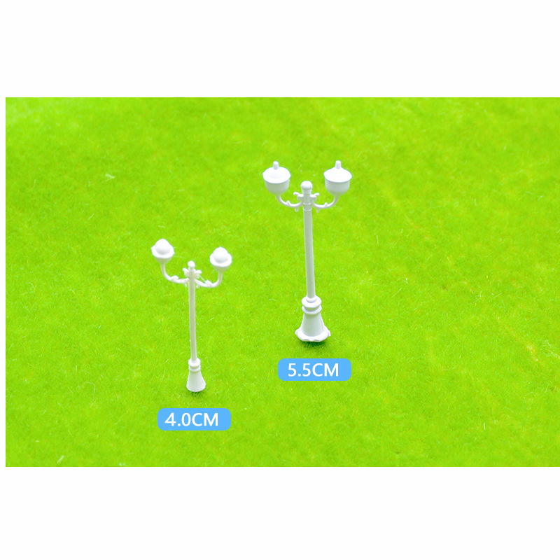 Mini miniature horse street lamp garden lamp model non-luminous single-head double-head street lamp building sand table making material