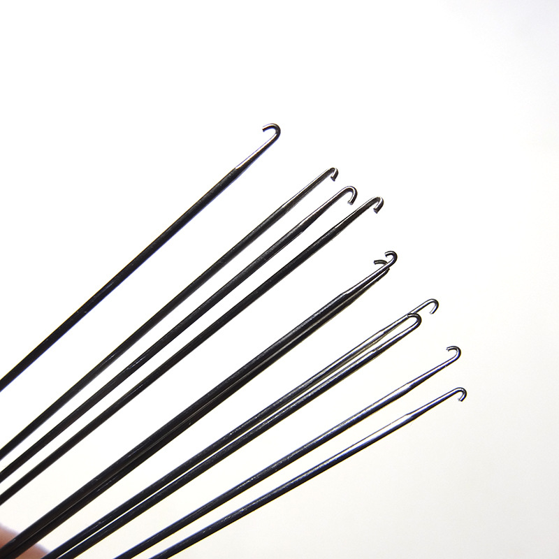 Crochet diy accessories beading needle side opening through wooden beads beading needle text play three-way Buddha head crochet fine needle