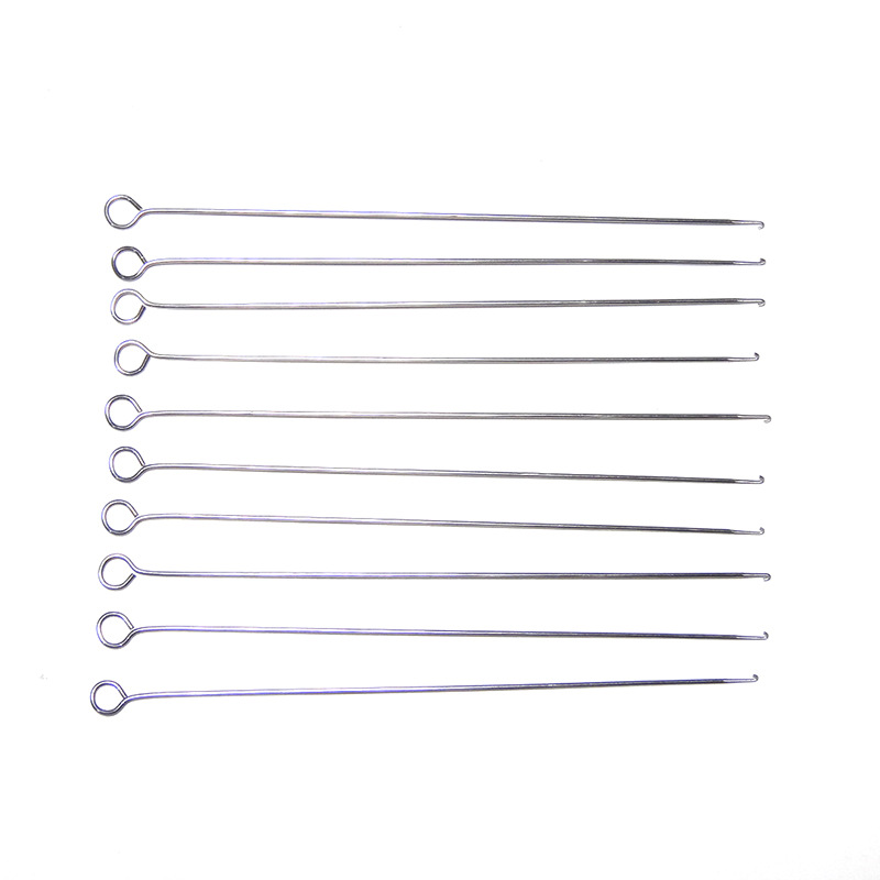 Crochet diy accessories beading needle side opening through wooden beads beading needle text play three-way Buddha head crochet fine needle