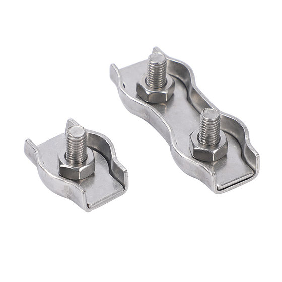 304/316 stainless steel chuck stainless steel single clamp double clamp in stock M2-10 fastening clamp wire rope chuck