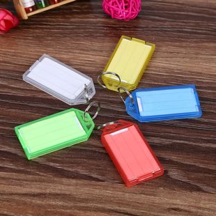 Spot wholesale color transparent flip key tag marking tag luggage tag tag creative classification card key chain