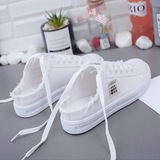 Canvas shoes new women's spring 2024 small white shoes flat shoes loafers shoes one pedal half support wholesale