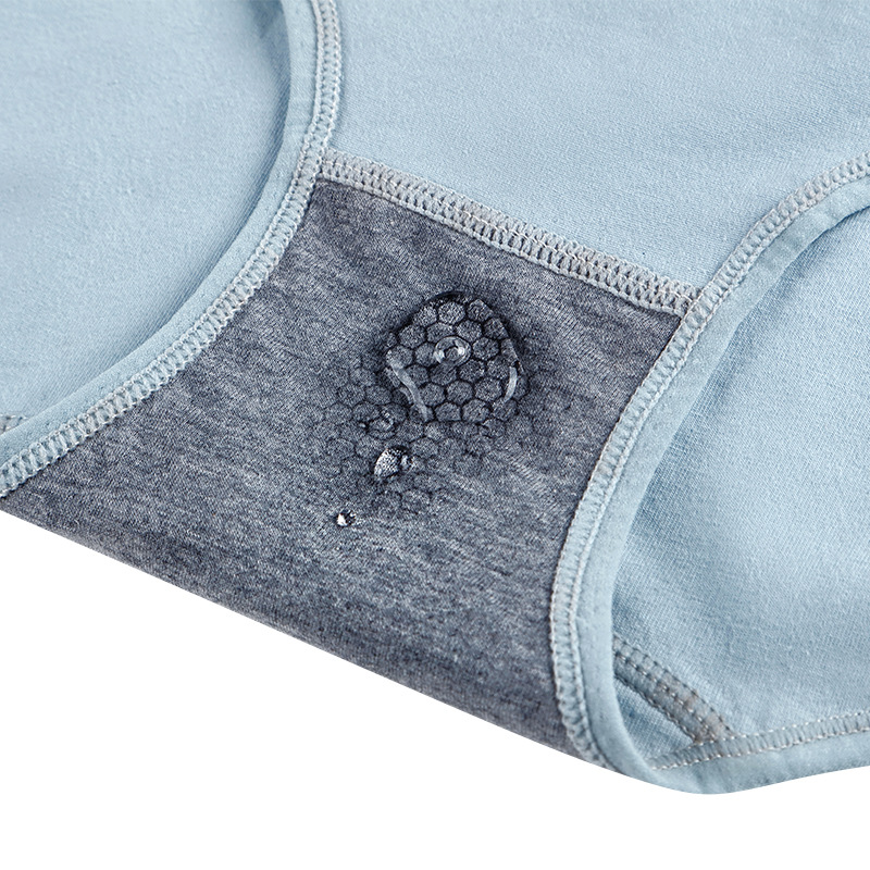 Graphite thin antibacterial underwear pure cotton high waist underwear women's pure cotton briefs postpartum belly contracting high waist underwear