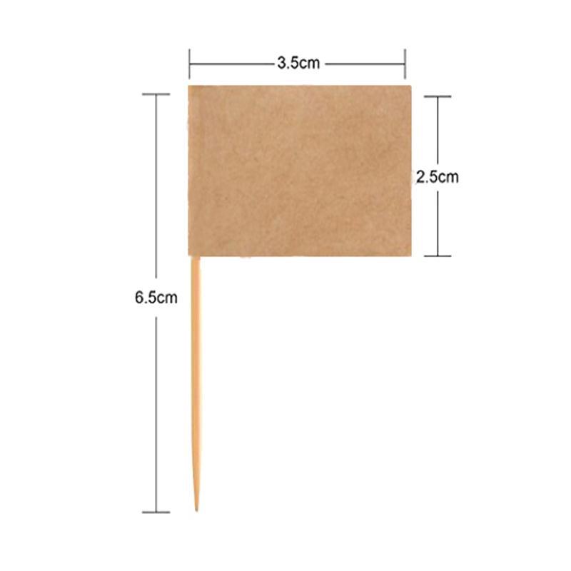 Supply Kraft paper toothpick flag light yellow blank solid color paper fruit wine sign hamburger cake plug-in 100