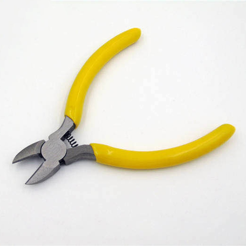 5 inch yellow handle mini spring diagonal pliers manufacturers supply DIY manual diagonal pliers supply stainless steel pliers