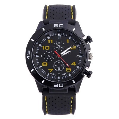 Explosive AliExpress ebay glue fashion Sports men's watch car line strap silicone student watch wholesale