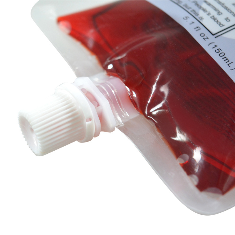 150 ml Pack Halloween Vampire Blood Bag Plasma Beverage Bag Juice Drink Suction Nozzle Bag 20 Pack