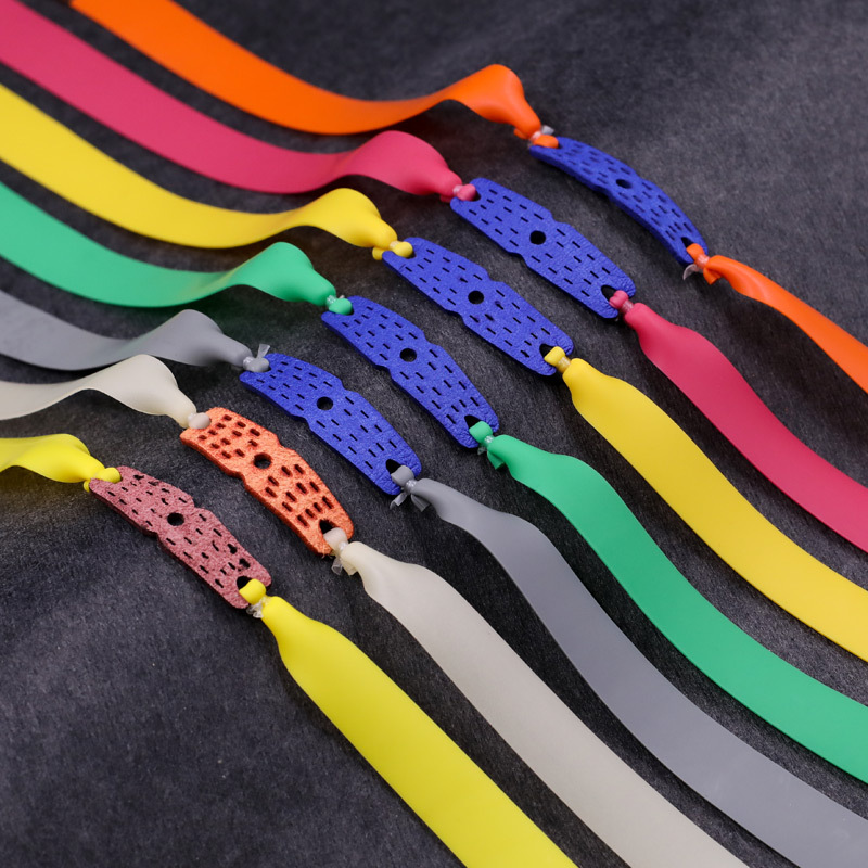Slingshot flat rubber band group thickened violence with or without frame flat leather elastics rubber band tied with high bullet antifreeze Flying Tiger