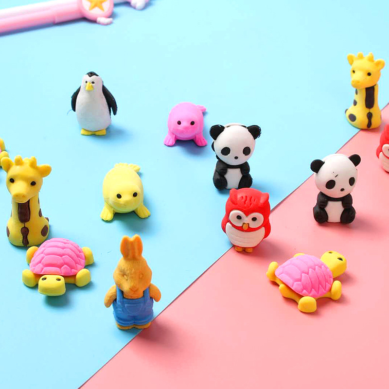 Primary School students three-dimensional animal cartoon cute stationery modeling ordinary children eraser kindergarten small wholesale rubber