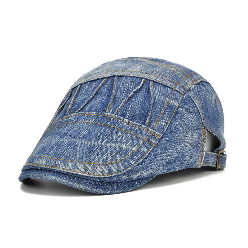 Fashionable Korean-style Washed Old Cotton Denim Cap Casual Retro Four Seasons All-match Men's and Women's Forward Beret