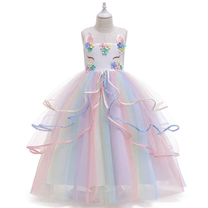 2024 new girls dress princess dress unicorn dress Amazon children's dress factory wholesale