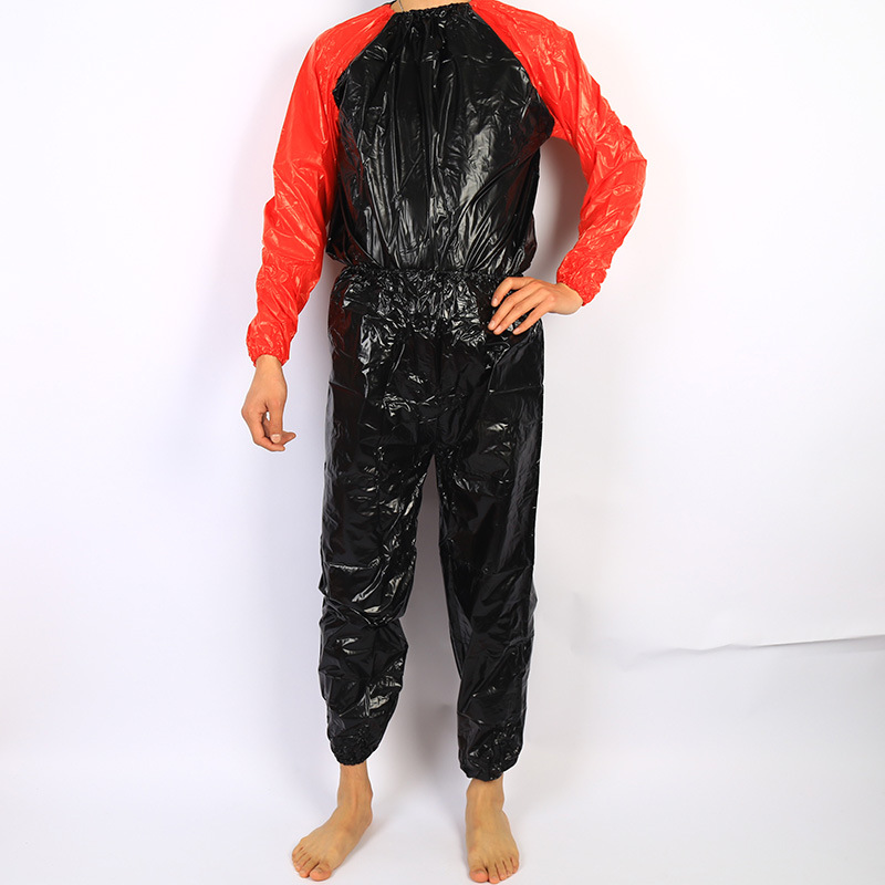 Manufacturers supply sweat PVC sauna fitness clothing thickness 0.1mm sweating suit for men and women fat burning sports suit