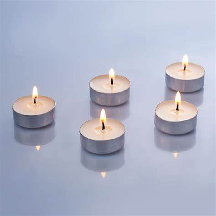 Factory price wholesale 3 hours 100 pressed tea wax 10g small white candle smokeless tasteless aluminum shell tea wax