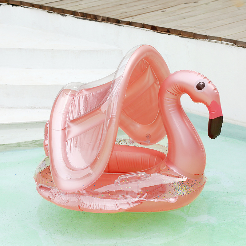 Spot supply ins inflatable with awning sequins unicorn Firebird seat ring children swimming ring seat ring