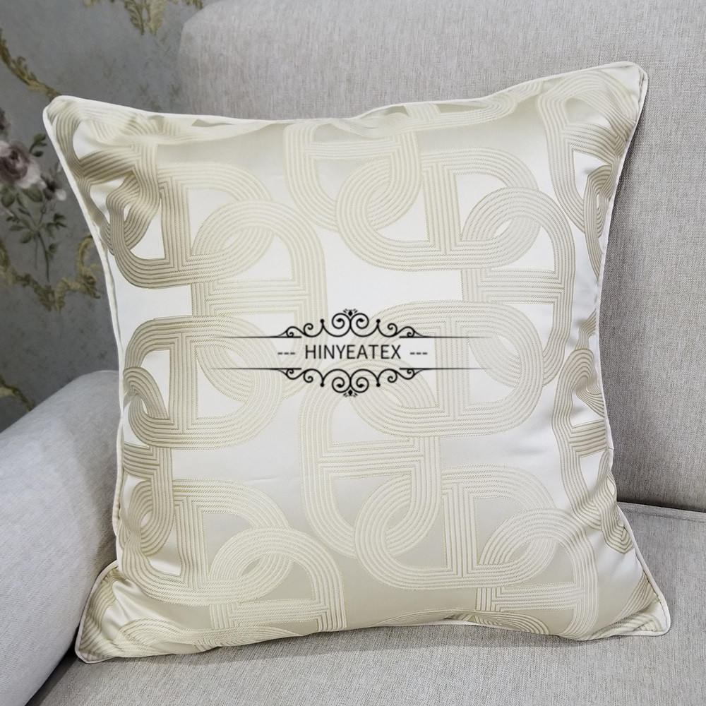Simple modern geometric jacquard pillow hotel villa model room 45x 45cm exhibition hall sofa decorative cushion cover