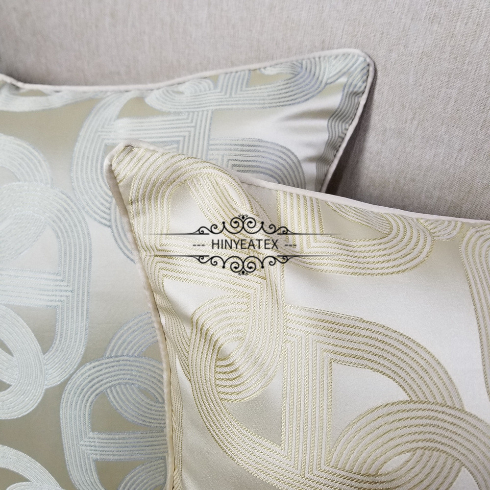 Simple modern geometric jacquard pillow hotel villa model room 45x 45cm exhibition hall sofa decorative cushion cover
