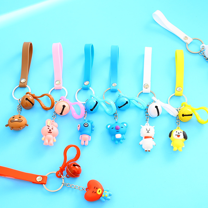 New soft rubber cartoon cute three-dimensional PVC soft rubber key chain key ring bag decoration creative gift sample