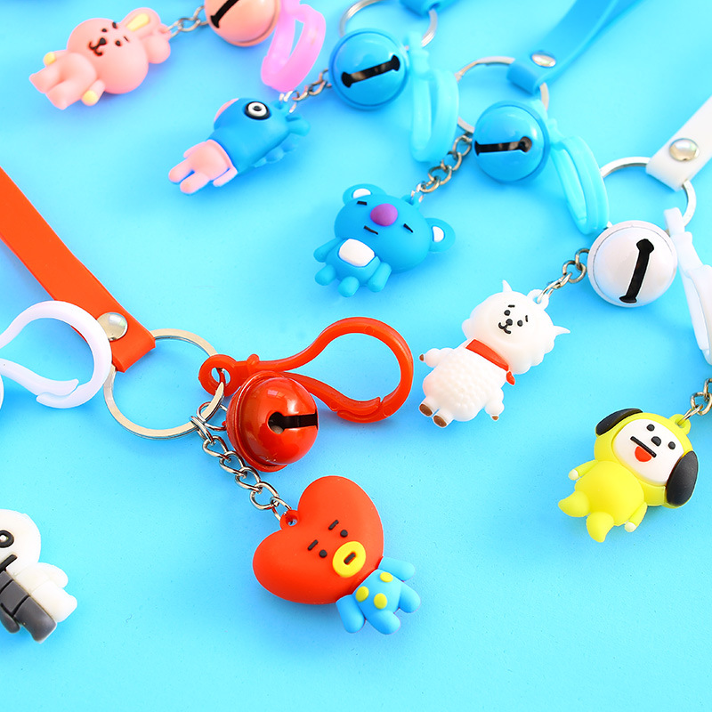New soft rubber cartoon cute three-dimensional PVC soft rubber key chain key ring bag decoration creative gift sample