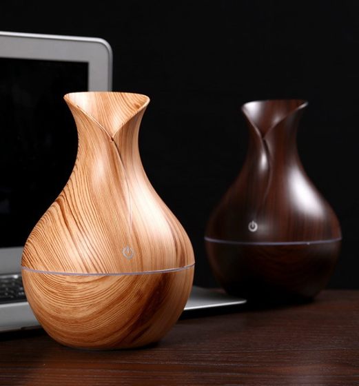 Factory Amazon Creative Ball Marquee Creative Wood Grain Small Vase USB Colorful Lights Office Humidifier