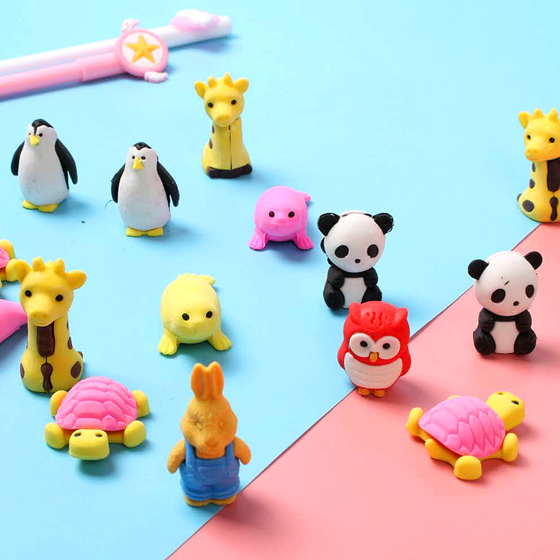 Primary School students three-dimensional animal cartoon cute stationery modeling ordinary children eraser kindergarten small wholesale rubber